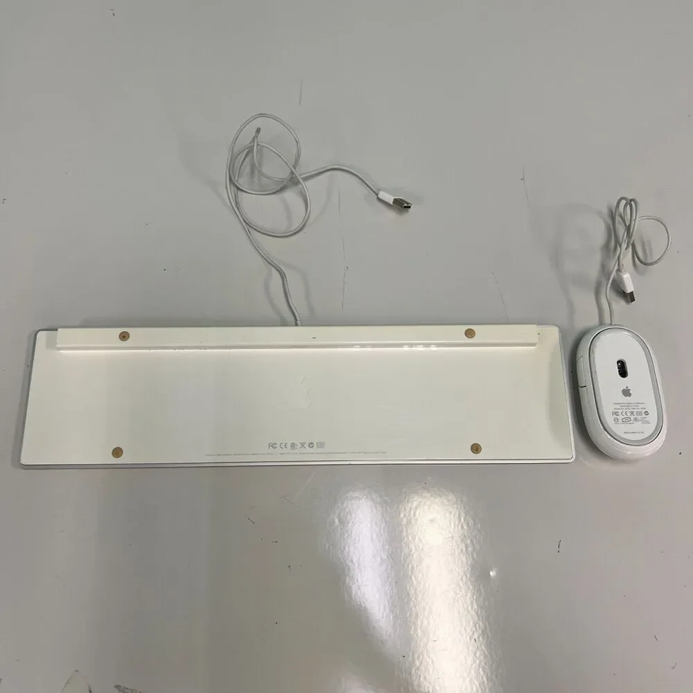 Apple White Aluminum USB Wired Keyboard A1243 and Apple wired Mouse A1152 tested